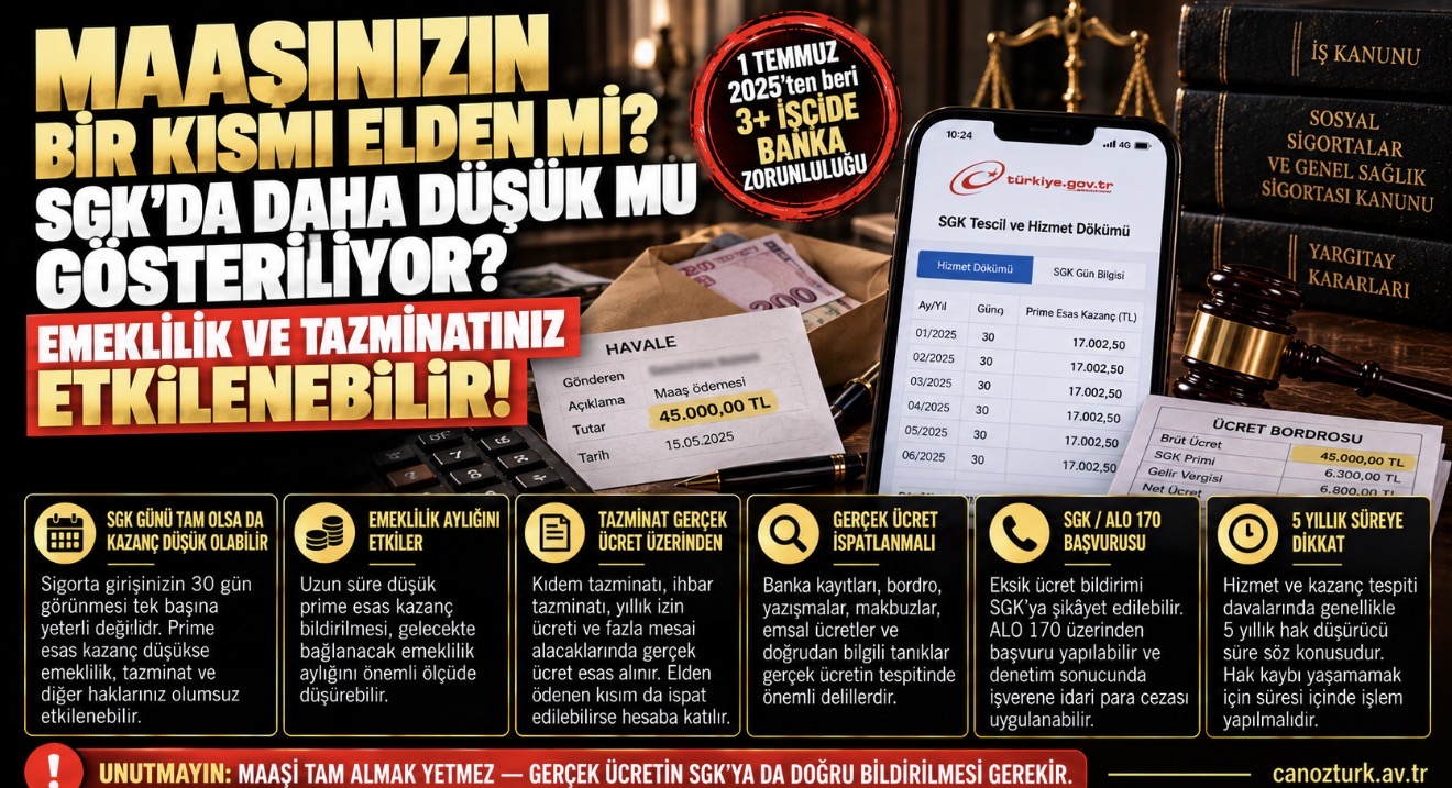 İşveren Maaşınızı Elden Veriyor, SGK’da Düşük Gösteriyor: Emekliliğiniz ve Tazminatınız Ne Olur?