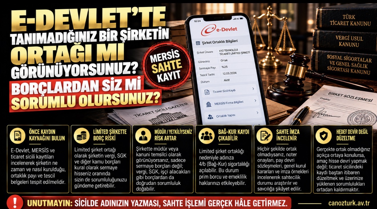 E-Devlet’te Tanımadığınız Bir Şirketin Ortağı Görünüyorsunuz: Vergi Borçlarını Siz mi Ödeyeceksiniz?