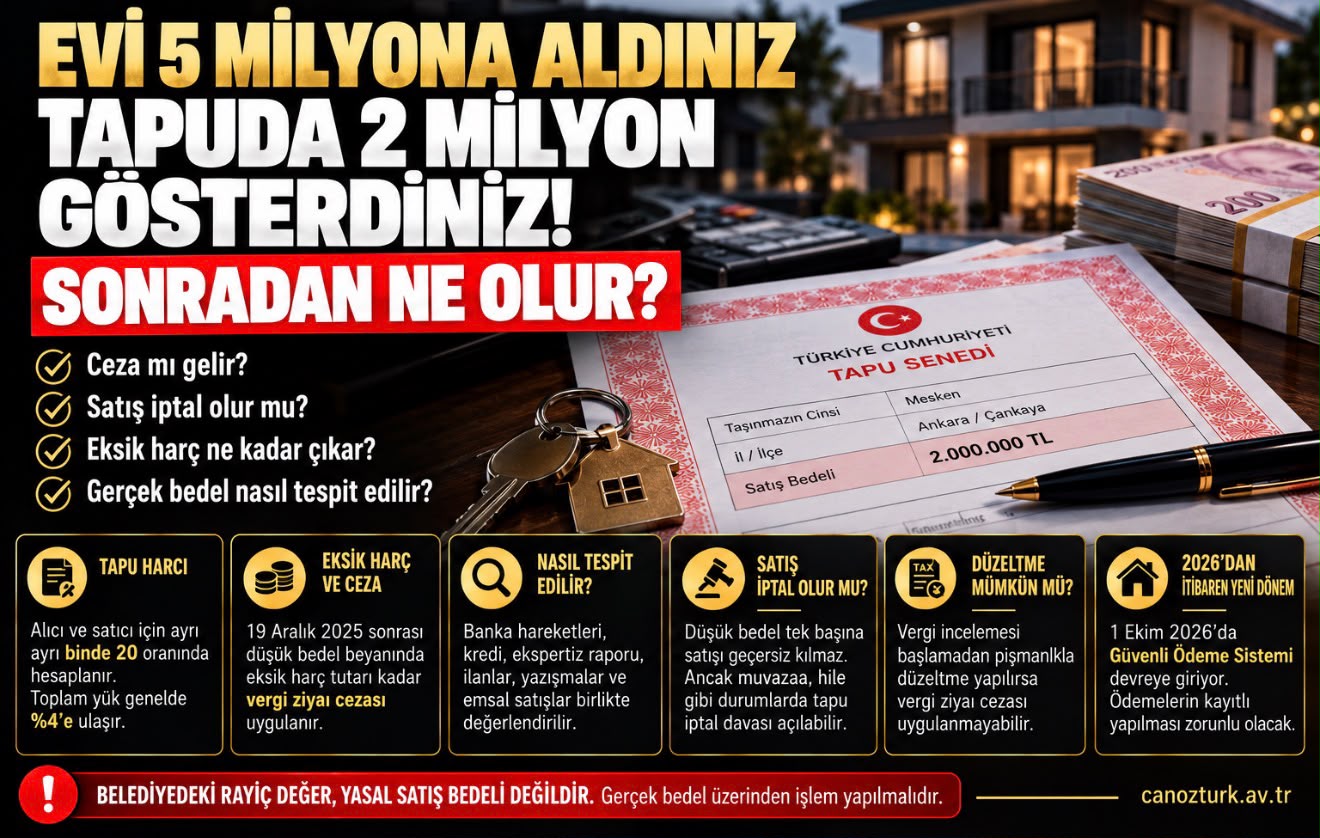 Tapuda Satış Bedelini Düşük Gösterdiniz: Ceza mı Gelir, Satış İptal Olur mu?