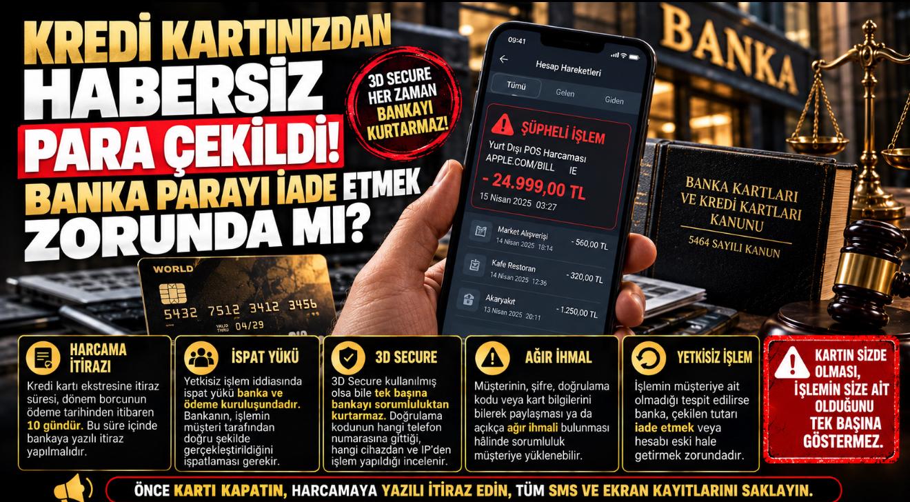 Kredi Kartınızdan Haberiniz Olmadan Para Çekildi: Banka Parayı İade Etmek Zorunda mı?